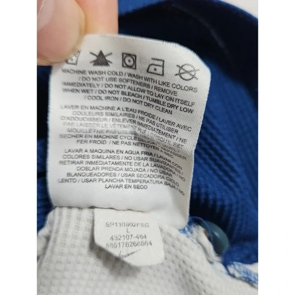 Y2K Nike Dri Fit Golf Polo Shirt Waffle Knit Blue/White Mens Large - Picture 9 of 14